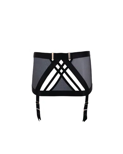 Bluebella - Us Bluebella Sawyer Garter Skirt Black In Animal Print