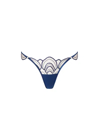 Bluebella - Us Bluebella Soraya Embroidered Sheer Thong Blue