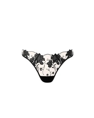 Bluebella - Us Bluebella Yvette Embroidered Sheer Thong Black