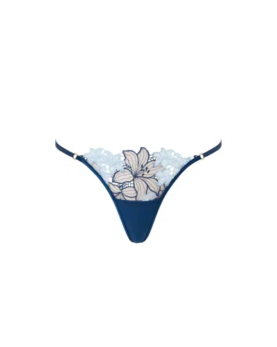 Bluebella - Us Calantha Floral Lace Thong Blue
