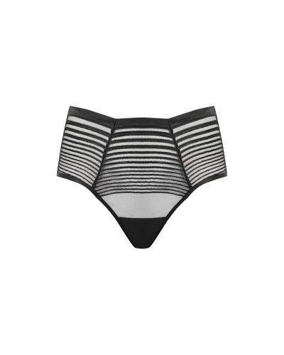 Bluebella - Us Flyn Embroidered High-waisted Brief Black