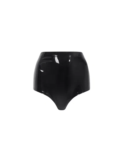 Bluebella - Us Bluebella Latex High-waisted Hot Pants Black