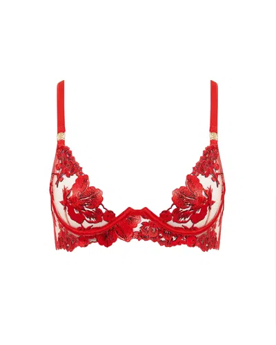 Bluebella - Us Lavanya Embroidered Longline Bra Red