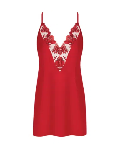Bluebella - Us Lavanya Satin Embroidered Chemise Red