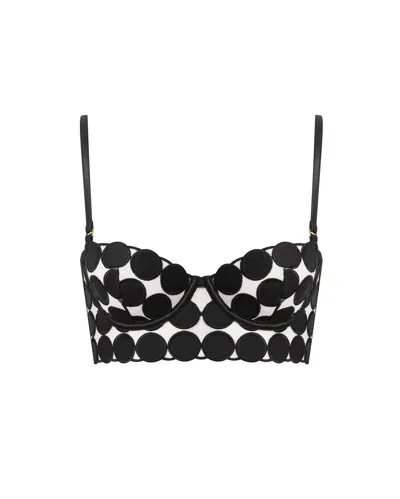 Bluebella - Us Lia Polka Dot Longline Bra Black