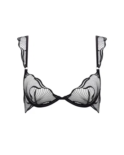Bluebella - Us Bluebella Marabel Embroidered Sheer Bra Black