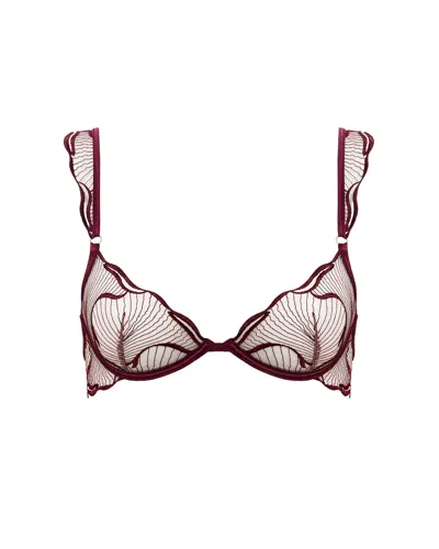 Bluebella - Us Marabel Embroidered Sheer Bra Cherry In Red