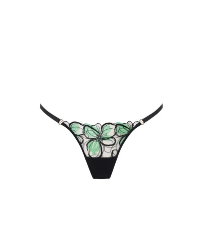 Bluebella - Us Odette Floral Thong Black/green