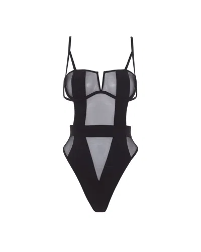Bluebella - Us Bluebella Orla Sheer Mesh Bodysuit Black