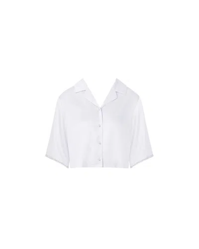Bluebella - Us Bluebella Pearl Luxury Satin Shirt White/pearl