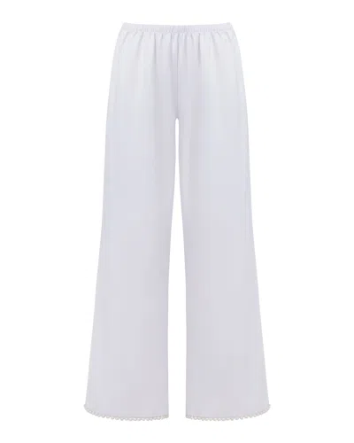 Bluebella - Us Bluebella Pearl Luxury Satin Trousers White/pearl