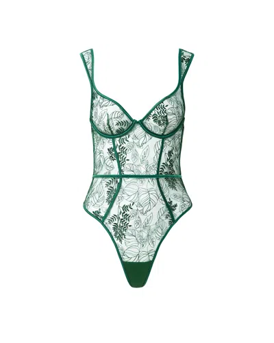Bluebella - Us Seraphim Embroidered Sheer Bodysuit Green
