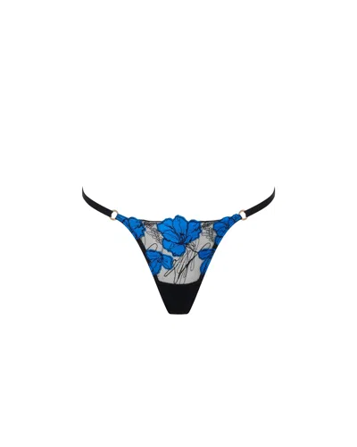 Bluebella - Us Bluebella Sorento Floral Embroidered Thong Black/blue