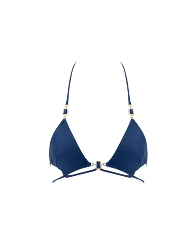 Bluebella - Us Venice Triangle Bikini Top Navy Peony In Blue