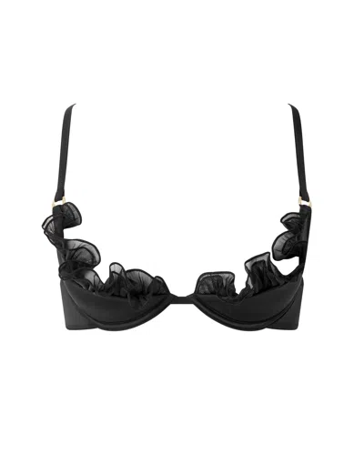 Bluebella - Us Venus Satin Open Bra Black