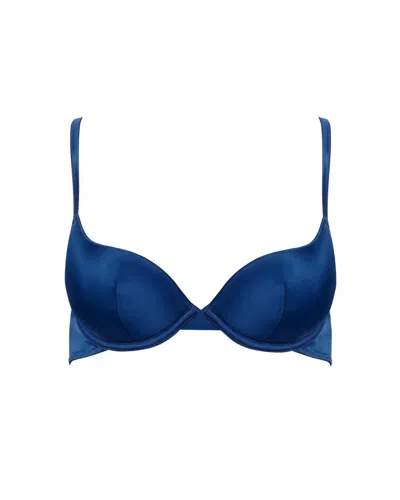 Bluebella - Us Verona Satin Push Up Bra Navy In Blue