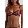 Bluebella Vivienne Underwire Bra In Fuchsia Pink/red/black