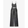 Bluebella Womens Black Cassat Cami Semi-sheer Woven Pyjama Set In Black