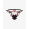 Bluebella Calista Embroidered Mesh Briefs In Multi
