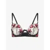 Bluebella Calista Embroidered Mesh Underwire Bra In Multi