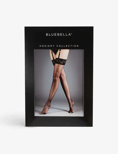 Bluebella Floral-lace Semi-sheer Stretch-woven Stockings In Black