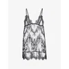 Bluebella Womens Black Madeline V-neck Lace Chemise In Black