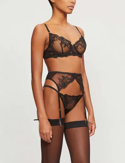 Bluebella Womens Black Marseille Underwire Stretch-lace Bra
