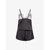Bluebella Katerine Luxury Satin Cami And Short Set In Black