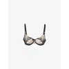 Bluebella Womens Black/pearl/sheer Katerine Embroidered Wired Mesh Bra 36dd