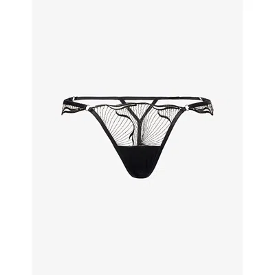 Bluebella Marabel Thong In Black/silver