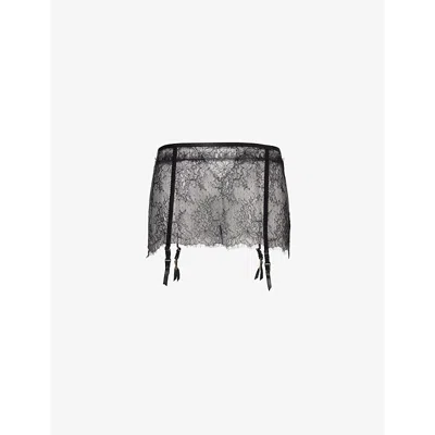 Bluebella Womens Camelia Floral Lace Skirt Suspenders Black