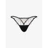 Bluebella Womens  Estelle Open Diamonte Thong In Black