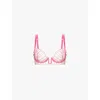 Bluebella Imogen Underwire Bra In Fuchsia Pink/sheer