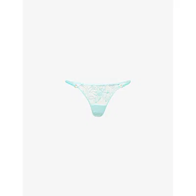 Bluebella Womens  Lilly Floral-embroidered Stretch-lace Thong