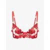 Bluebella Lavanya Embroidered Underwire Bra In Red