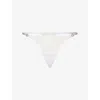 Bluebella Womens White/sheer Marisa Floral-lace Stretch-mesh Thong In White