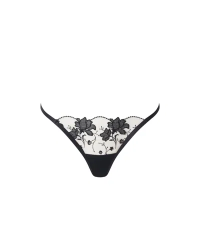 Bluebella Yvette Embroidered Sheer Brief Black