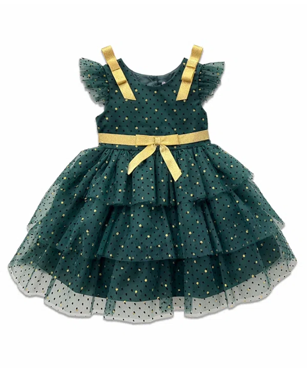 Blueberi Boulevard Baby Girls Lace Layers Holiday Green Dress In Hunter  Green | ModeSens
