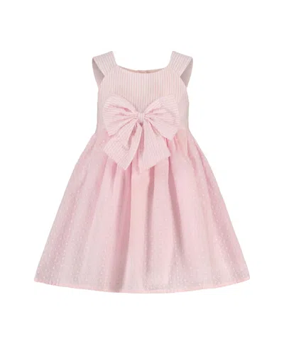 Blueberi Boulevard Baby Girls Seersucker Stripe With Eyelet Fit-and-flare Dress