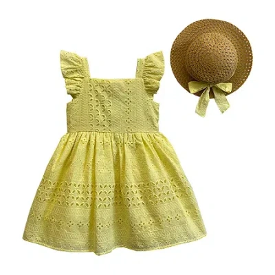 Blueberi Boulevard Baby Girls Sleeveless A-line Dress In Yellow