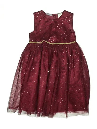 Pre-owned Blueberi Boulevard Kids' Dress In Burgundy