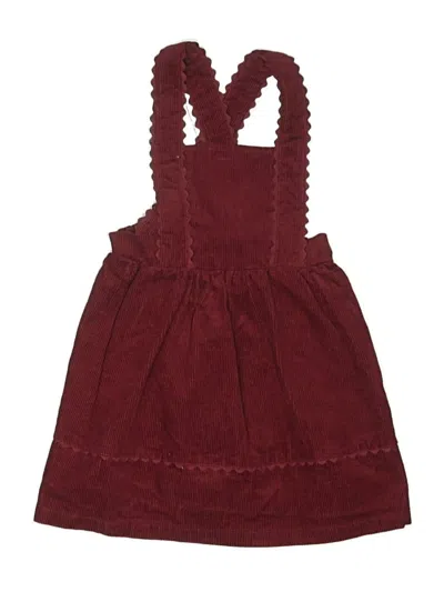 Pre-owned Blueberi Boulevard Kids' Dress In Burgundy