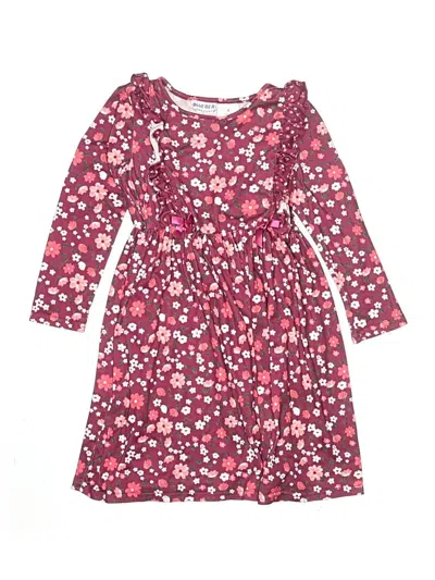 Pre-owned Blueberi Boulevard Kids' Dress In Burgundy