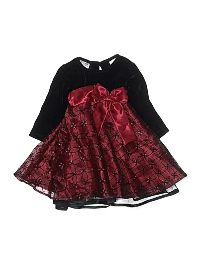 Pre-owned Blueberi Boulevard Kids' Dress In Burgundy