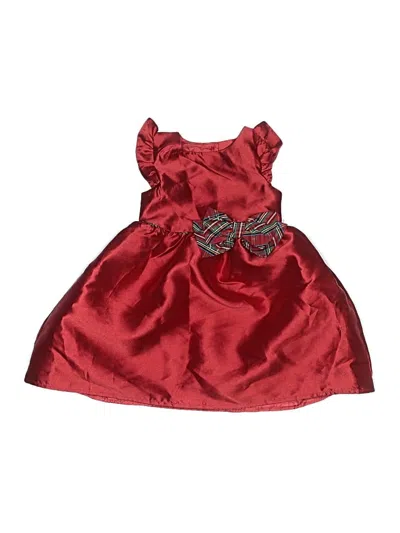 Pre-owned Blueberi Boulevard Kids' Dress In Burgundy