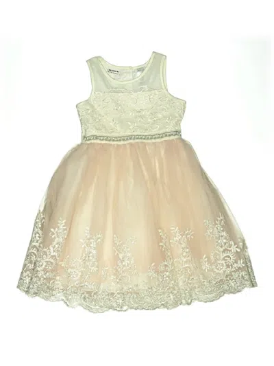 Pre-owned Blueberi Boulevard Kids' Dress In Tan