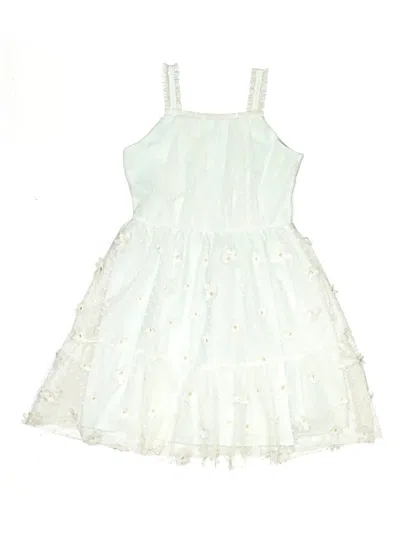 Pre-owned Blueberi Boulevard Kids' Dress In White