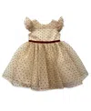 Blueberi Boulevard Girls 2t-6x Embellished Short-sleeve Dress In Gold