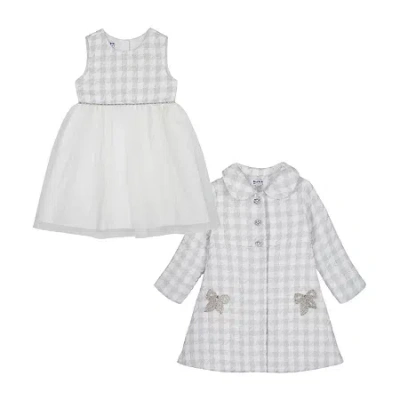 Blueberi Boulevard Little & Big Kid Girls Plaid 2-pc. Dress Set In White
