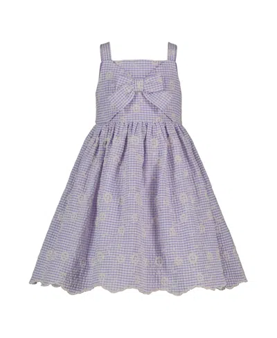 Blueberi Boulevard Kids' Toddler And Little Girls Eyelet Fit-and-flare Fully Lined Sundress In Lilac